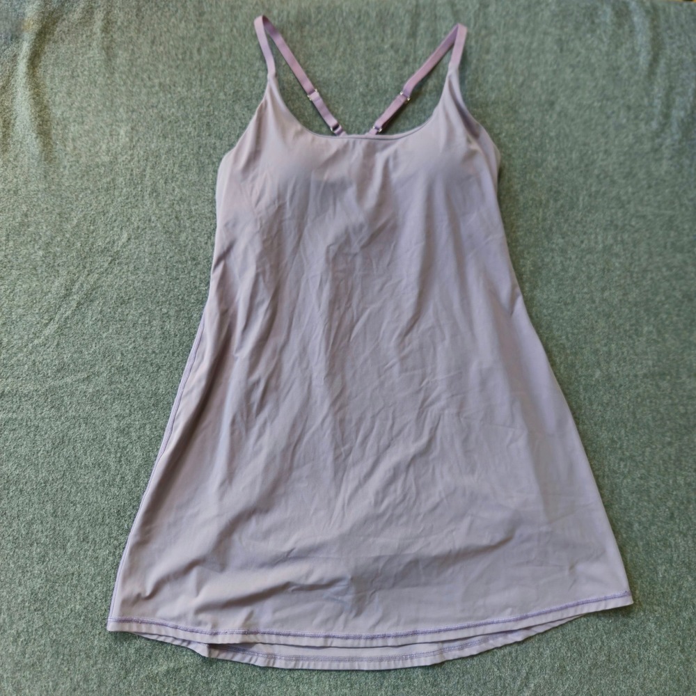 Ewedoos Women Lavender Tennis Dress Built-in Bra and Short Sz Large Gym Travel